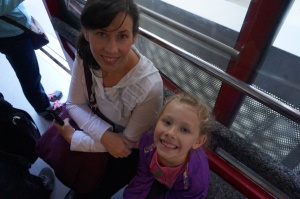 Riding the gondola up to Piz Gloria